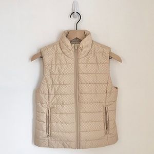 LOFT Gold/Tan Polka Dot Puffy Vest